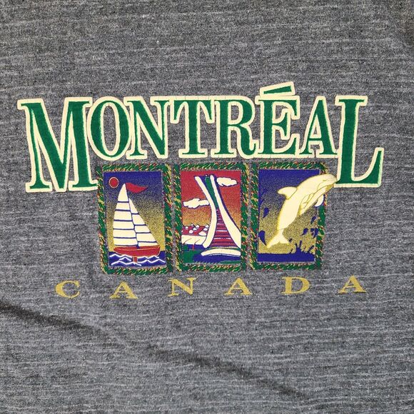 White Stag Montreal Canada Men's T-Shirt Size Large Gray Cotton - Picture 2 of 11